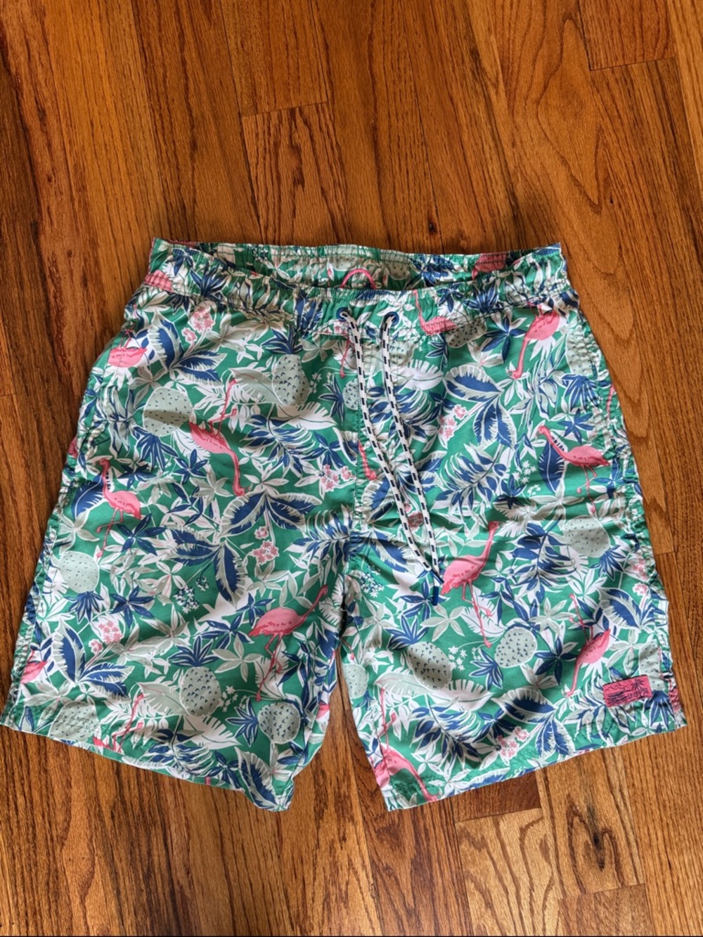Reverse Men’s Green Tropical Flamingo Swim Shorts